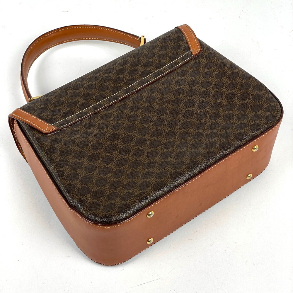 Celine Macadam Pattern Circle Canvas Handbag Brown - image 2
